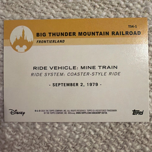 2025 Topps Disneyland 70th Anniversary Inserts & Rainbow Foil #T54-1