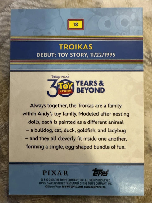 2025 Topps 30 Years of Toy Story Troikas Image Variation SP Insert #18