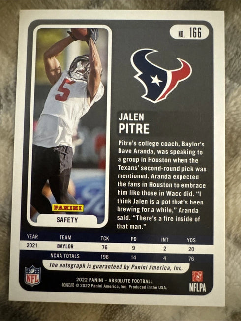 2022 Panini Absolute - Rookies Jalen Pitre #166 Spectrum Red Signatures /50