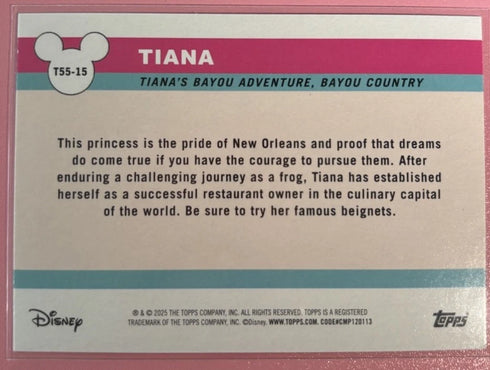 Topps 2025 Disneyland 70th Anniversary Tiana T55-15 Refractor