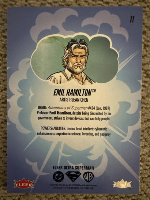 Fleer Ultra Superman Emil Hamilton Green Parallel #11 Non-Sport Trading Card