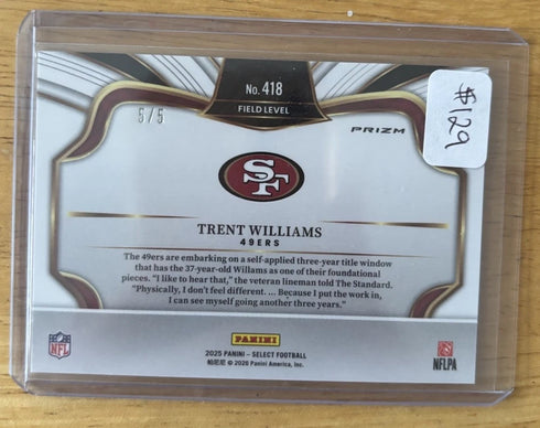 2025 Panini Select #418 Trent Williams Field Level Green /5