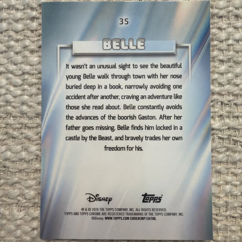 Belle 2026 Topps Chrome Disney #35 Magenta Refractor /399 Beauty and the Beast