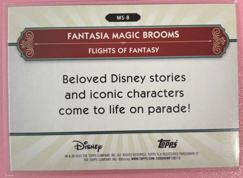 2025 Topps Disneyland 70th Rainbow Foil Main Street Fantasia Magic Brooms MS-8