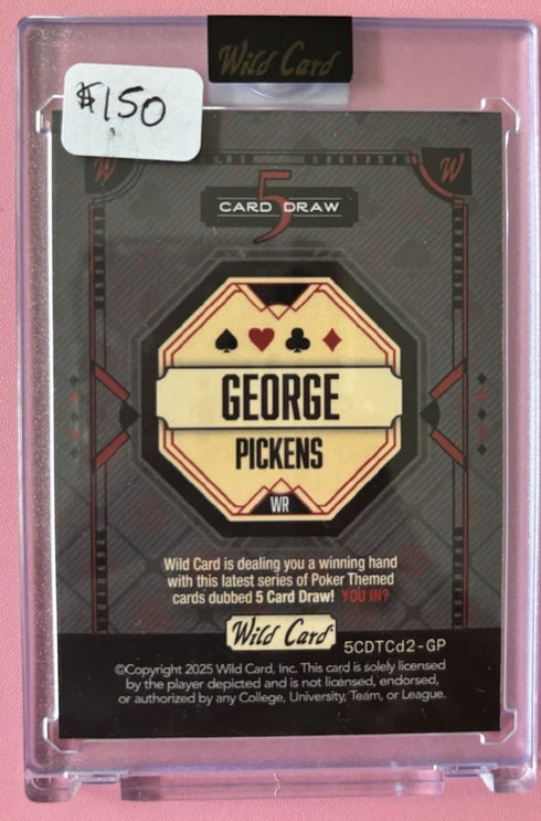George Pickens Wild Card 5 Draw Dallas Cowboys Color Match Case Hit True