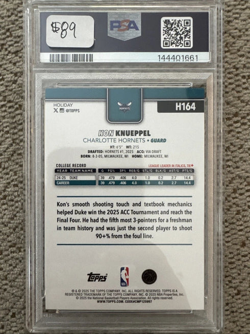 2025-26 Topps Holiday - Kon Knueppel #H164 (RC) PSA 10