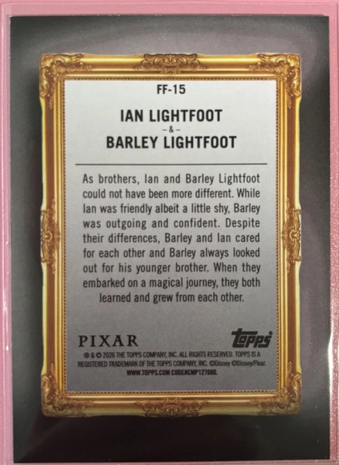 Topps 2026 Pixar Disney Neon Onward Ian Lightfoot & Barley Lightfoot FF-15