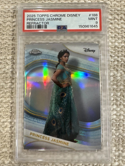 2025 Topps Chrome Disney Princess Jasmine #188 Refractor PSA 9