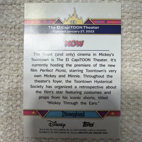 2025 Topps Disneyland 70th Anniversary El CapiTOON Theater #28 Pink Glitter