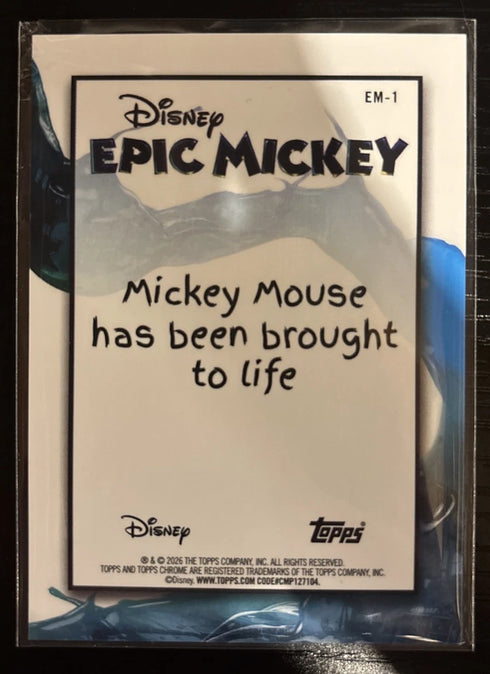 Mickey Mouse EM-1 Epic Mickey Refractor 2026 Topps Chrome