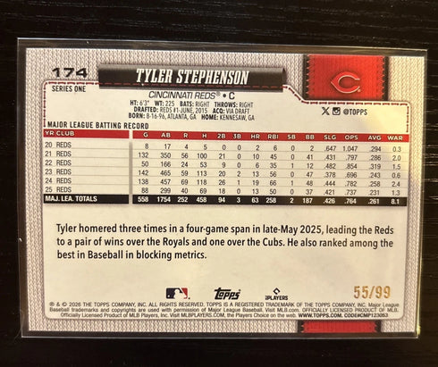 Tyler Stephenson - 2026 Topps Series 1 - Green Foil Parallel /99 Cincinnati Reds