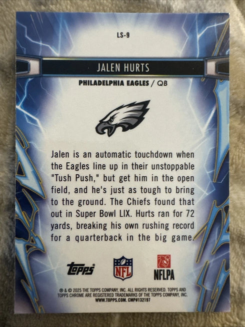 Topps Chrome Cosmic 2025 Light Speed Insert LS-9 Jalen Hurts Eagles NFL