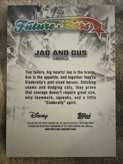 2026 Topps Chrome Disney Jaq And Gus FS-8 Future Stars