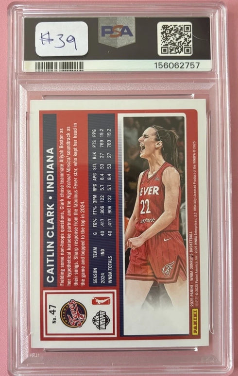 2025 Panini Donruss WNBA Caitlin Clark Base #47 PSA 9 Fever