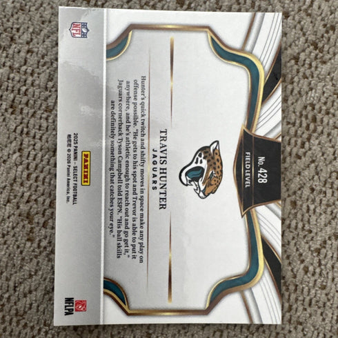 2025 Panini Select Travis Hunter RC #428 Field Level Base Jacksonville Jaguars