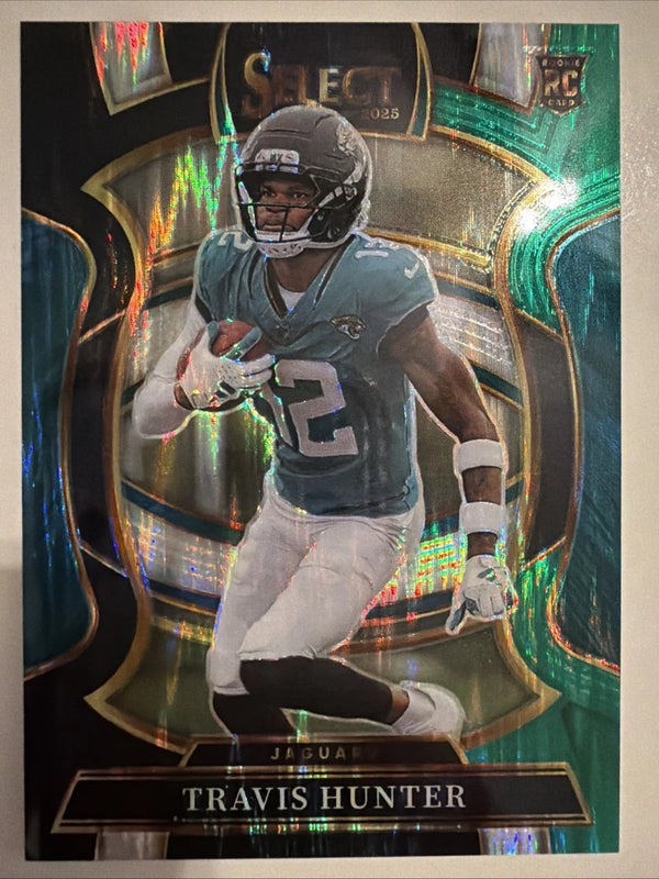 2025 Panini Select Travis Hunter Black & Green Shock Concourse (RC) Jaguars #28