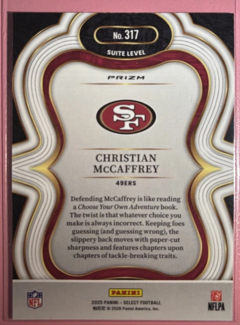 Panini 2025 Select Christian McCaffrey #317 Prizm /199 49ers Refractor