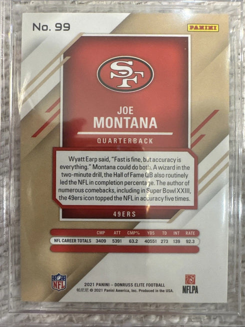 2021 ELITE JOE MONTANA #99 49ers AUTO BECKETT 10