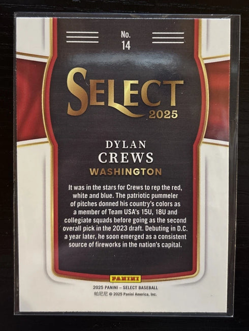 2025 Panini Select #11 - Dylan Crews - Global Icons USA Insert - Rockies