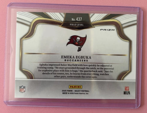 2025 Panini Select Field Level Emeka Egbuka #437 Silver Prizm