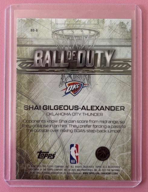 2025-26 Topps Chrome NBA Shai Gilgeous-Alexander BALL OF DUTY