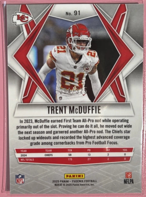 2025 Panini Phoenix Trent McDuffie #91 Light Blue Lava Kansas City Chiefs