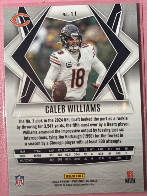 2025 Phoenix Silver Caleb Williams #11 Chicago Bears Football Card