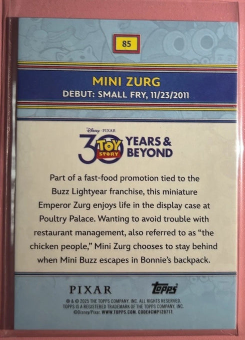 2025 Topps 30 Years Of Toy Story Mini Zurg Aqua /10