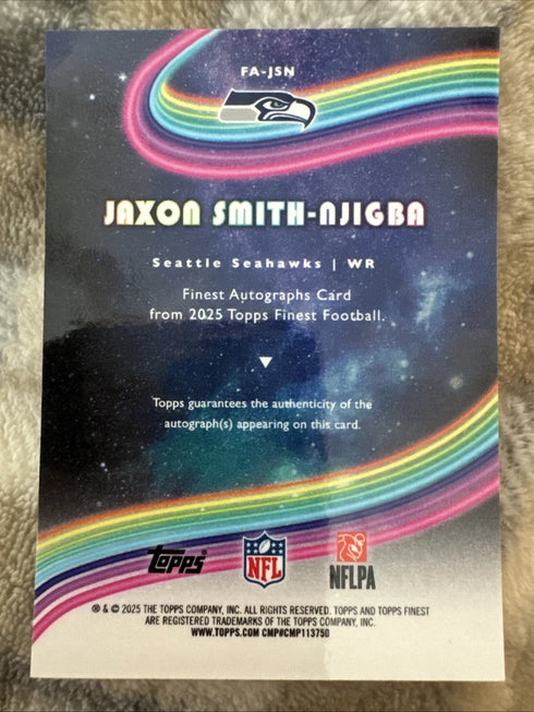 2025 Topps Finest Jaxon Smith-Njigba Auto Autograph #FA-JSN /25