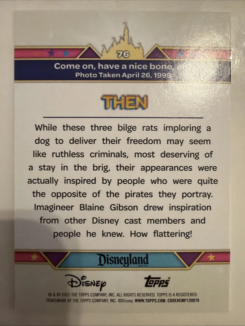 2025 Topps Disneyland 70th COME ON, HAVE A NICE BONE, EH? Rainbow Foil #76