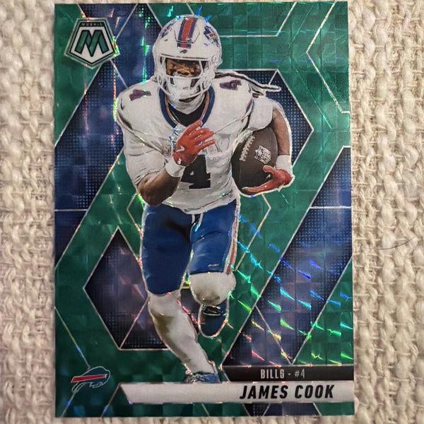 2025 Panini Mosaic - James Cook #201 Green Mosaic Prizm Buffalo Bills