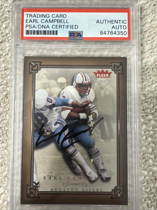 OILERS EARL CAMPBELL SIGNED TRADING CARD #21, PSA/DNA CERTIFIED AUTHENTIC AUTO