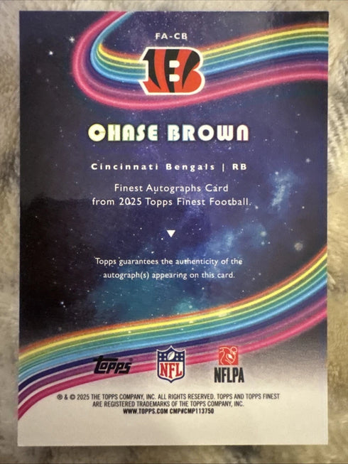 Topps 2025 Finest Football Chase Brown Bengals Autograph Finest Autos FA-CB