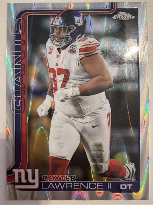 2025 TOPPS CHROME RAY WAVE REFRACTORS DEXTER LAWRENCE II NEW YORK GIANTS -