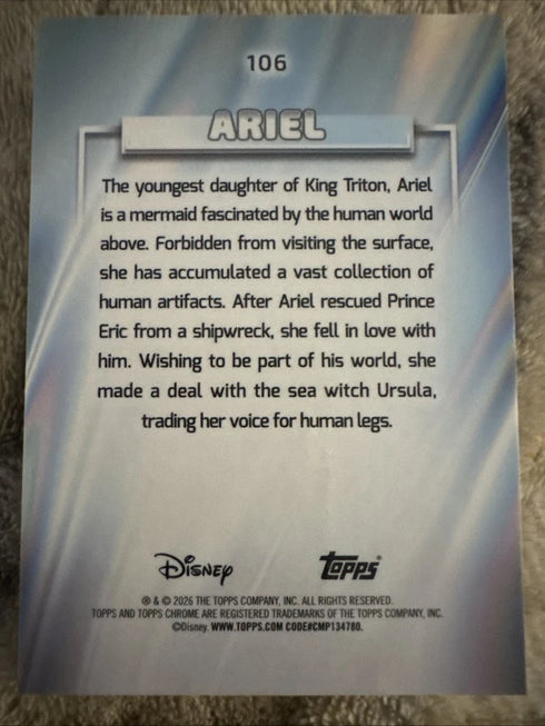 2026 Topps Chrome Disney - Ariel #106 Xfractor