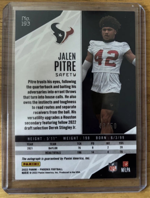 Jalen Pitre RC Auto!! 2022 Panini Phoenix Teal /25!🔥SSP!🔥