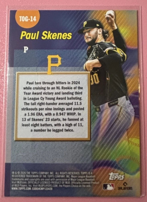 π₯ 2026 Topps Series 1 - Paul Skenes - HOLO FOIL - Titans of the Game Pirates