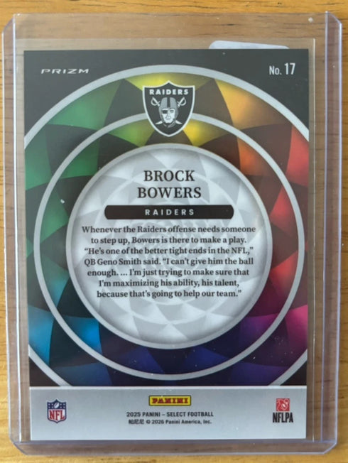 2025 Panini Select Brock Bowers Color Wheel #17 Raiders
