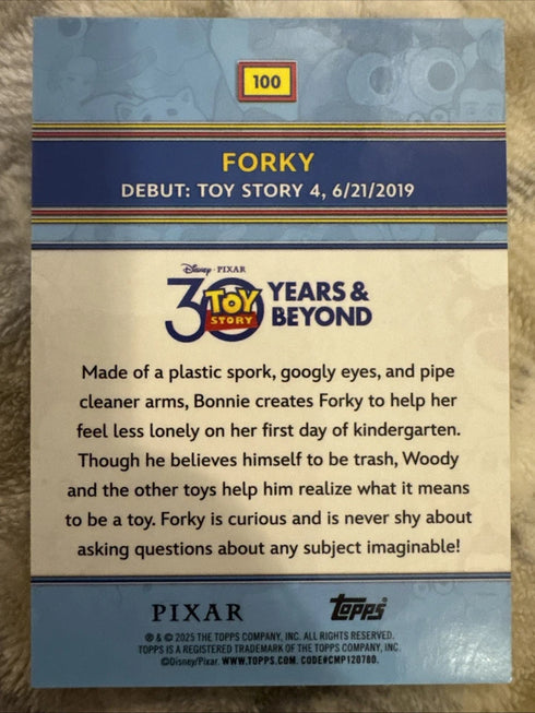 2025 Topps 30 Years of Toy Story - Forky #100 Image Variation