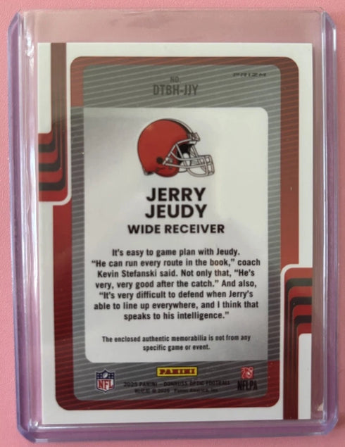 2025 Panini Donruss- Donruss Threads Jerry Jeudy #DTH-JJY (MEM) Blue Hyper