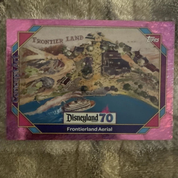 2025 Topps Disneyland 70th Anniversary #132 (Pink Shimmer) FRONTIERLAND AERIAL