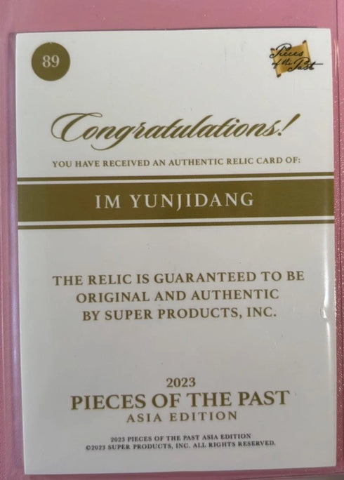 2023 Pieces Of The Past Asia Edition IM Yunjidang #89 Authentic Relic