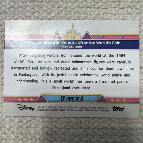 2026 Topps Disneyland 70th Anniversary - It's a Small World Debut Pink - #90