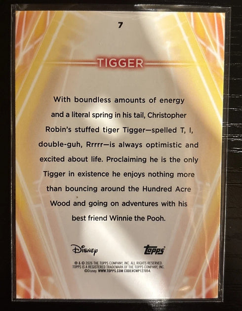Topps Disney 100 Tigger Prism Parallel Non-Sport Trading Card #7 2026
