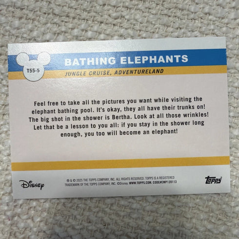 2025 Topps Disneyland 70th Bathing Elephants Rainbow Foil Icons T55-5