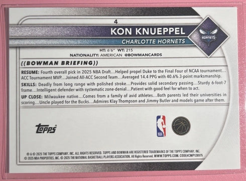 2025-26 Bowman Basketball - Kon Knueppel (RC)