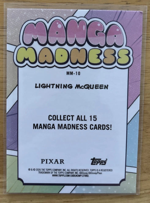 Topps Pixar Manga Madness 2026 Lightning McQueen Trading Card #MM-10
