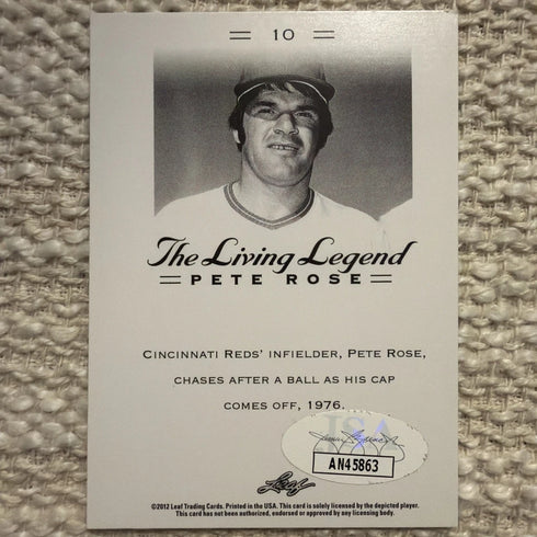 Pete Rose Signed Autograph 2012 Leaf The Living Legend #10 Trading Card w/ JSA