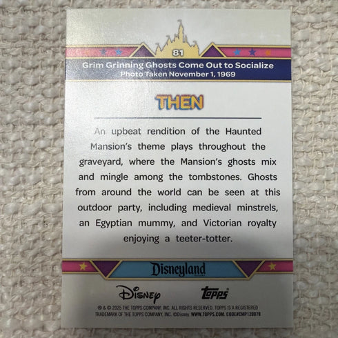 Topps 2025 Disneyland 70th Then & Now Grim Grinning Ghosts #81 Rainbow Refractor