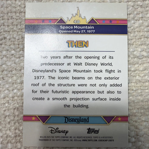 Topps 2025 Disneyland 70th Then & Now #48 Space Mountain Rainbow Foil